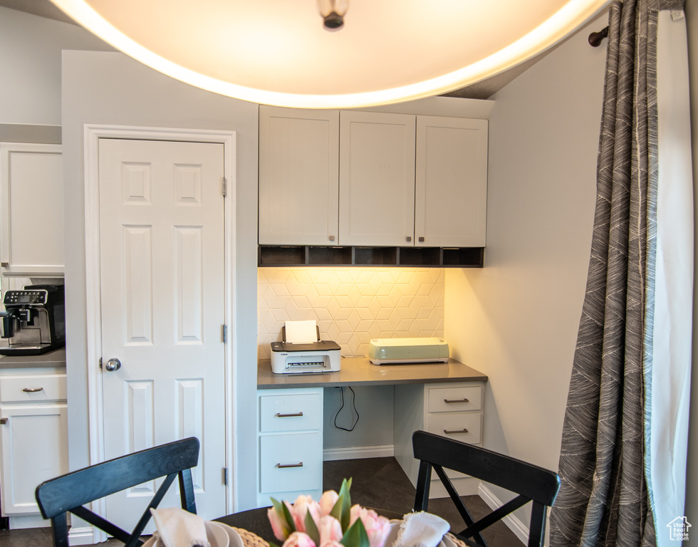 Office space with built in desk