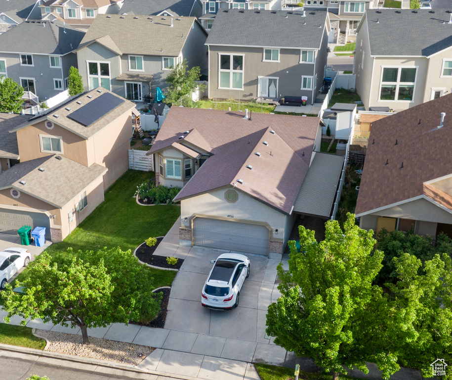 Aerial view of residential area