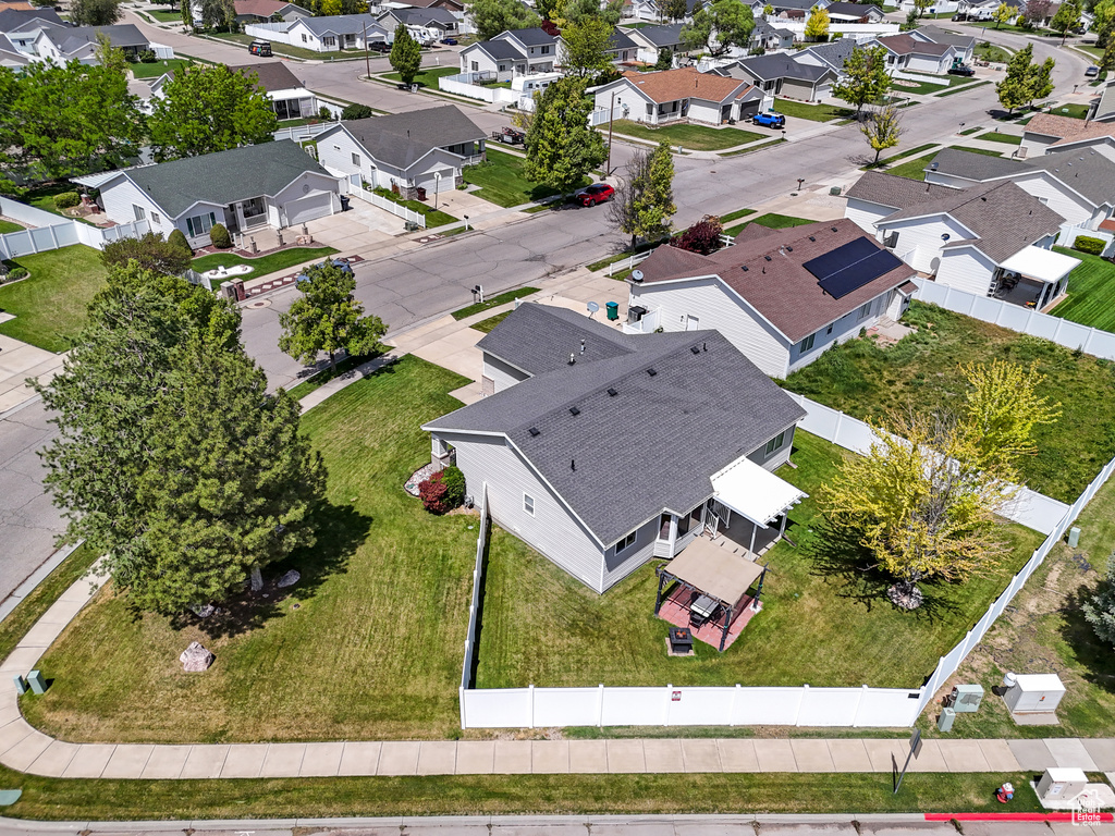 Aerial view of residential area