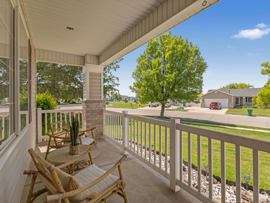 Balcony with covered porch