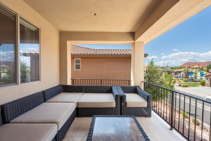 Balcony with an outdoor living space