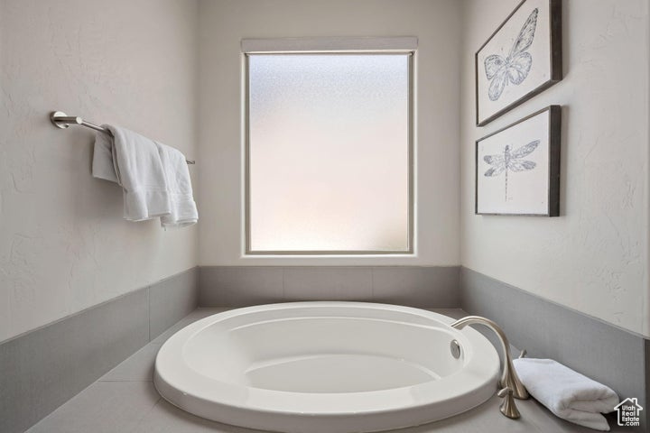 Bathroom featuring a garden tub