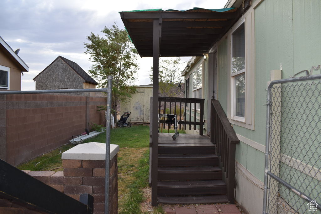 View of yard with fence