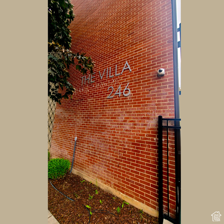 Exterior view of brick siding