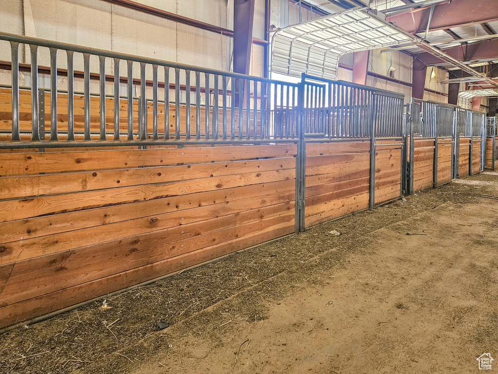 View of horse barn