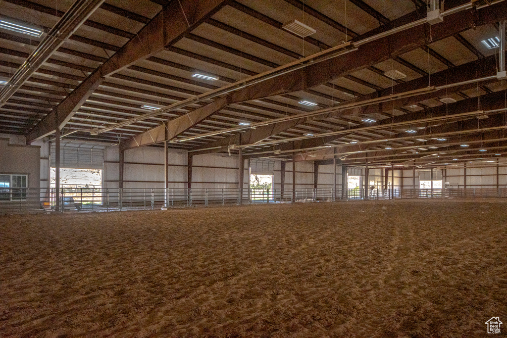 View of indoor horse riding arena