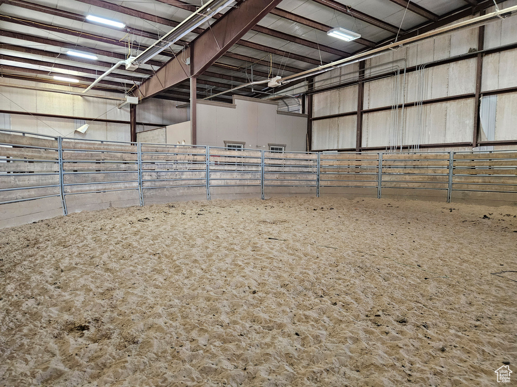View of horse barn
