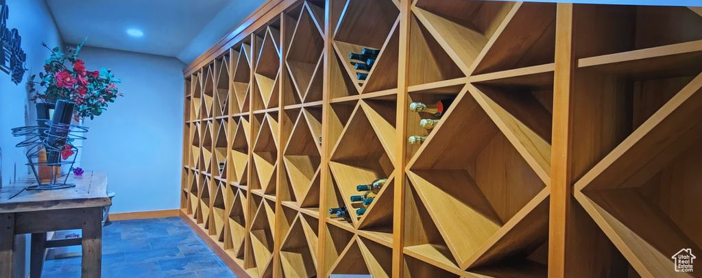 Wine area with recessed lighting