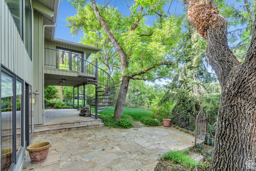 View of patio / terrace with stairs
