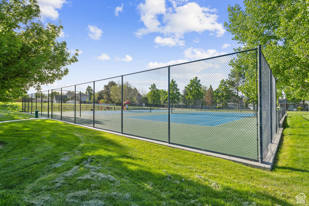 View of tennis court