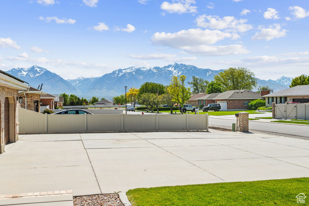 Mountain view featuring nearby suburban area
