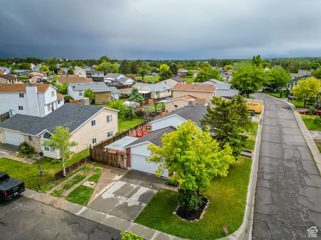 Aerial view of residential area