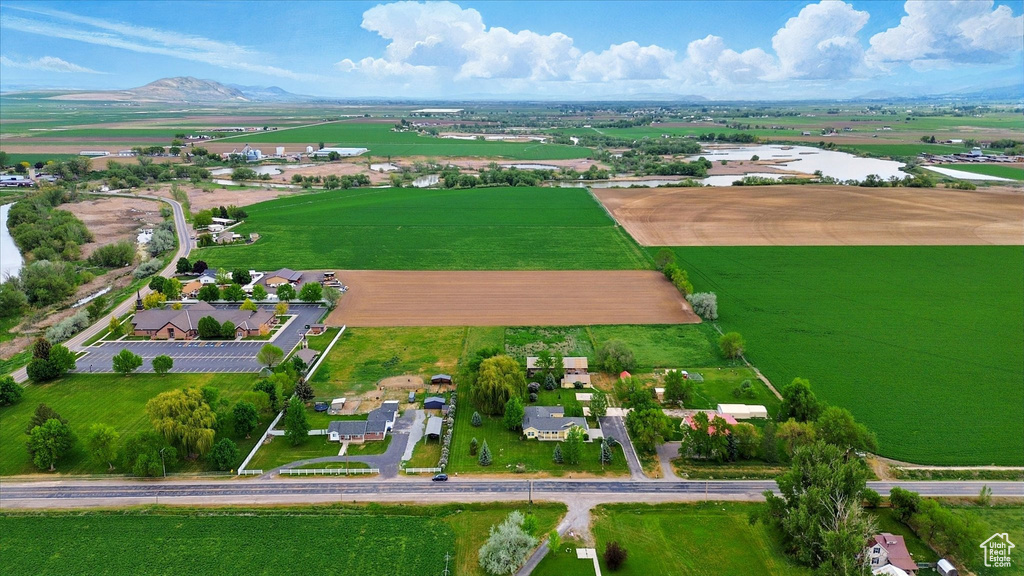 Aerial view of sparsely populated area