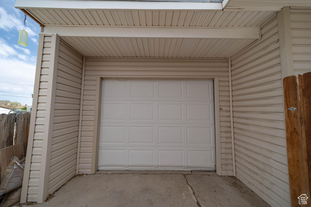 Garage with fence