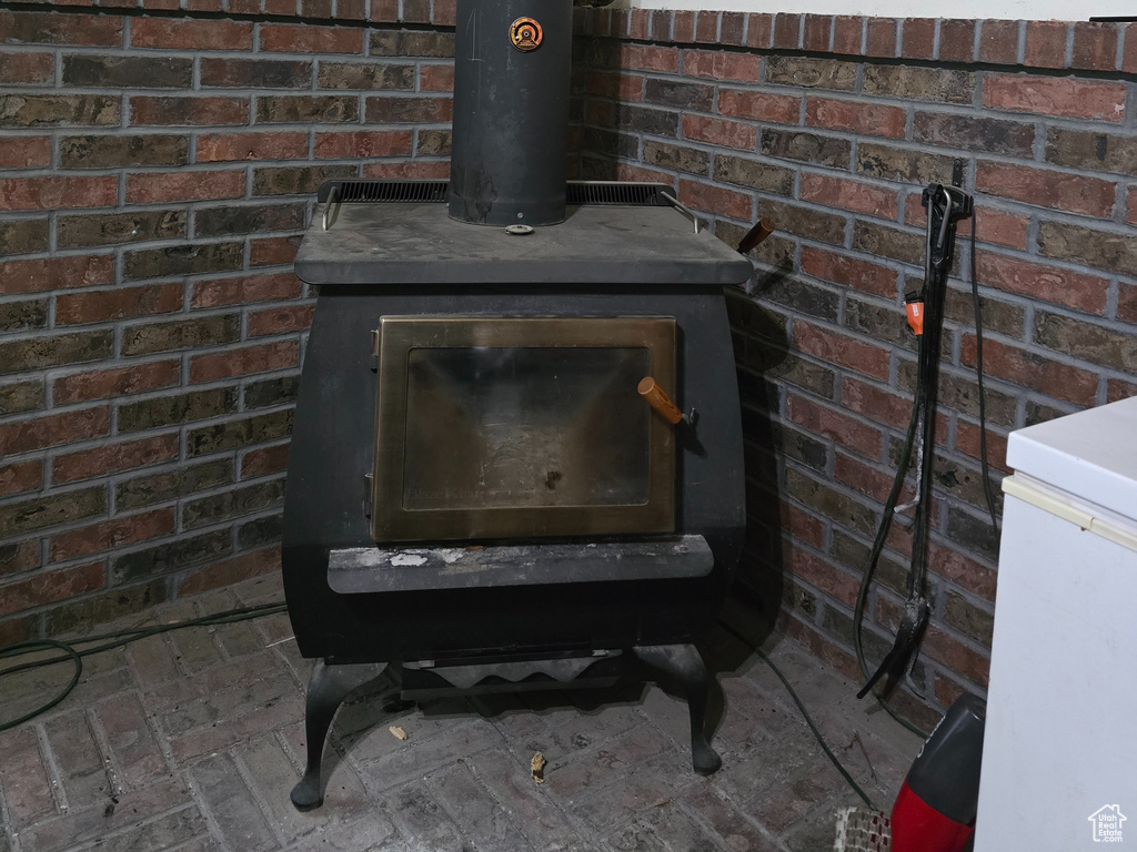 Detailed view of a wood stove