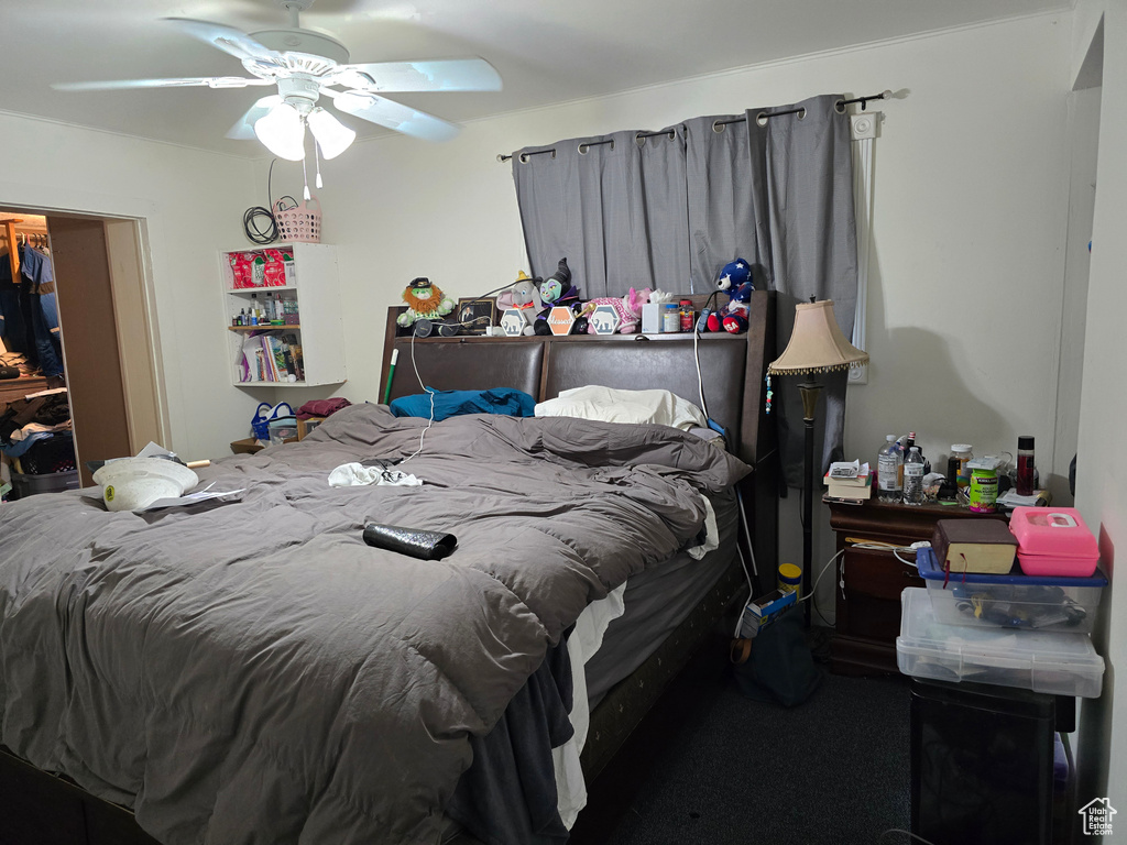Bedroom with ceiling fan