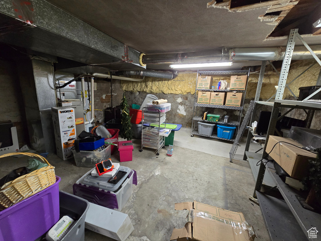 View of unfinished basement