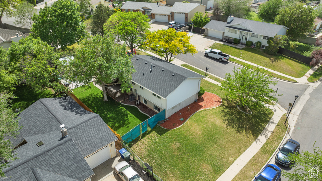 Aerial view of residential area