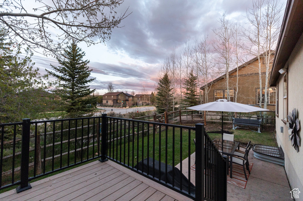 View of wooden deck