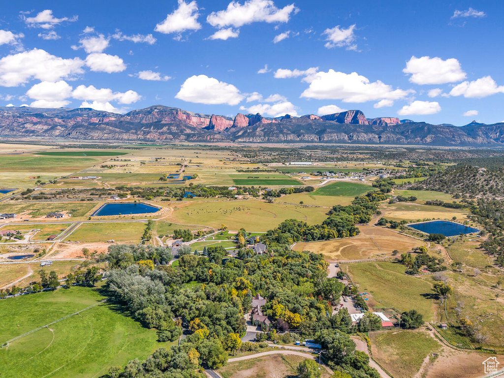 Drone / aerial view of a water and mountain view