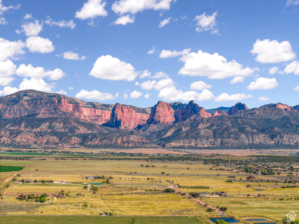 View of mountain background with rural landscape
