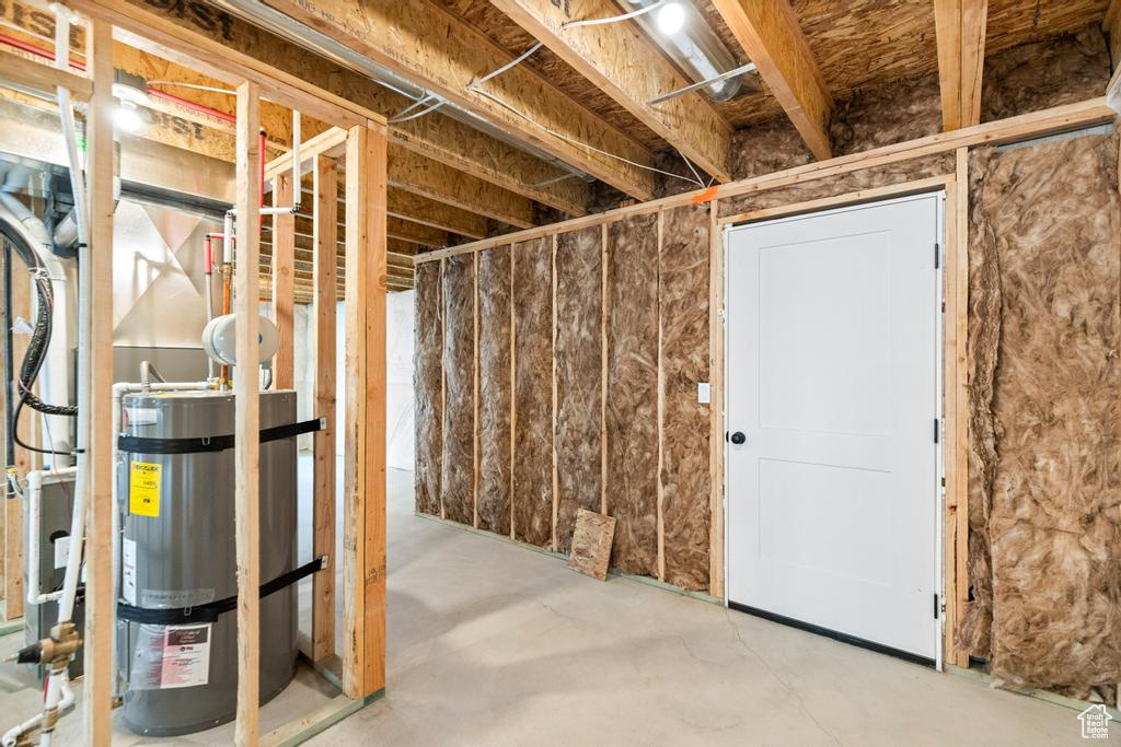 Unfinished below grade area with secured water heater