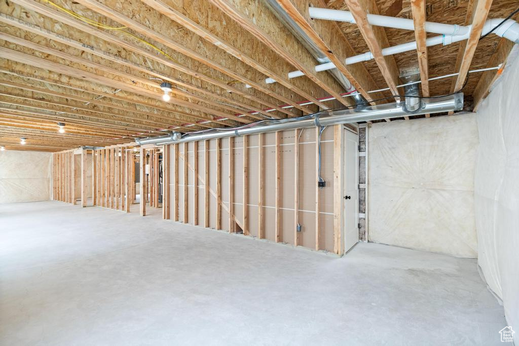 View of unfinished basement