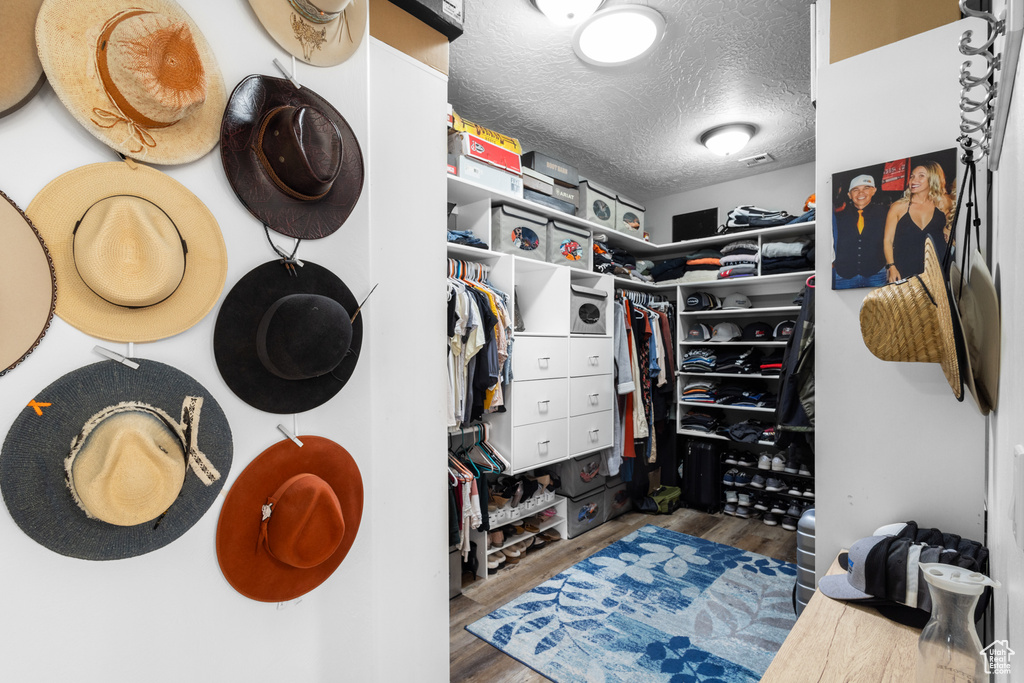 Spacious closet with wood finished floors