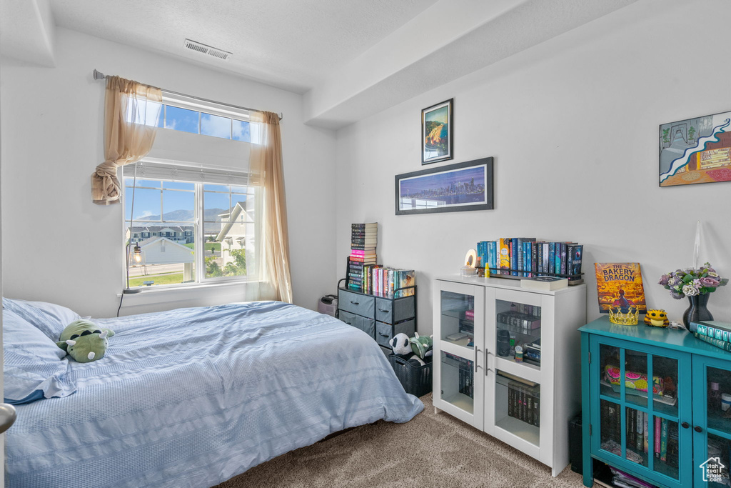 Bedroom featuring carpet floors