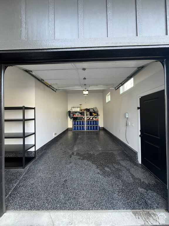 Garage with baseboards