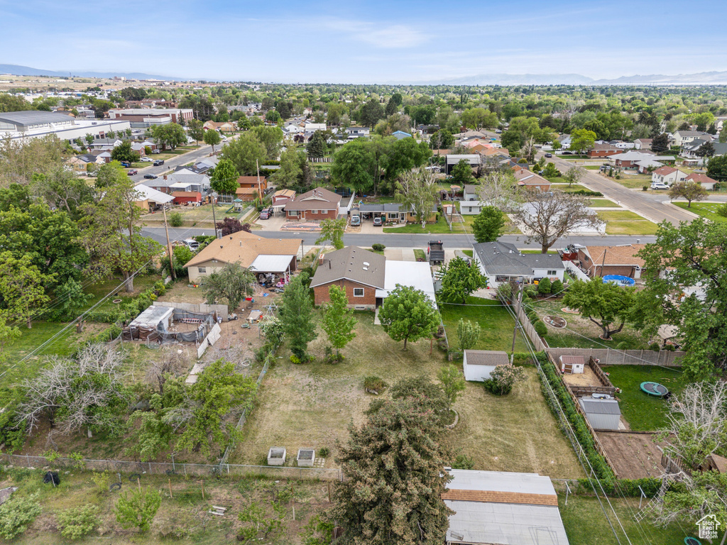 Aerial perspective of suburban area
