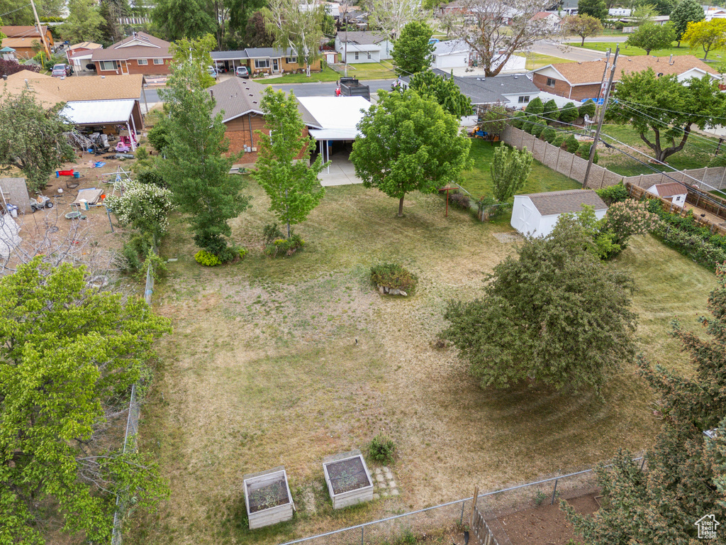 Aerial perspective of suburban area