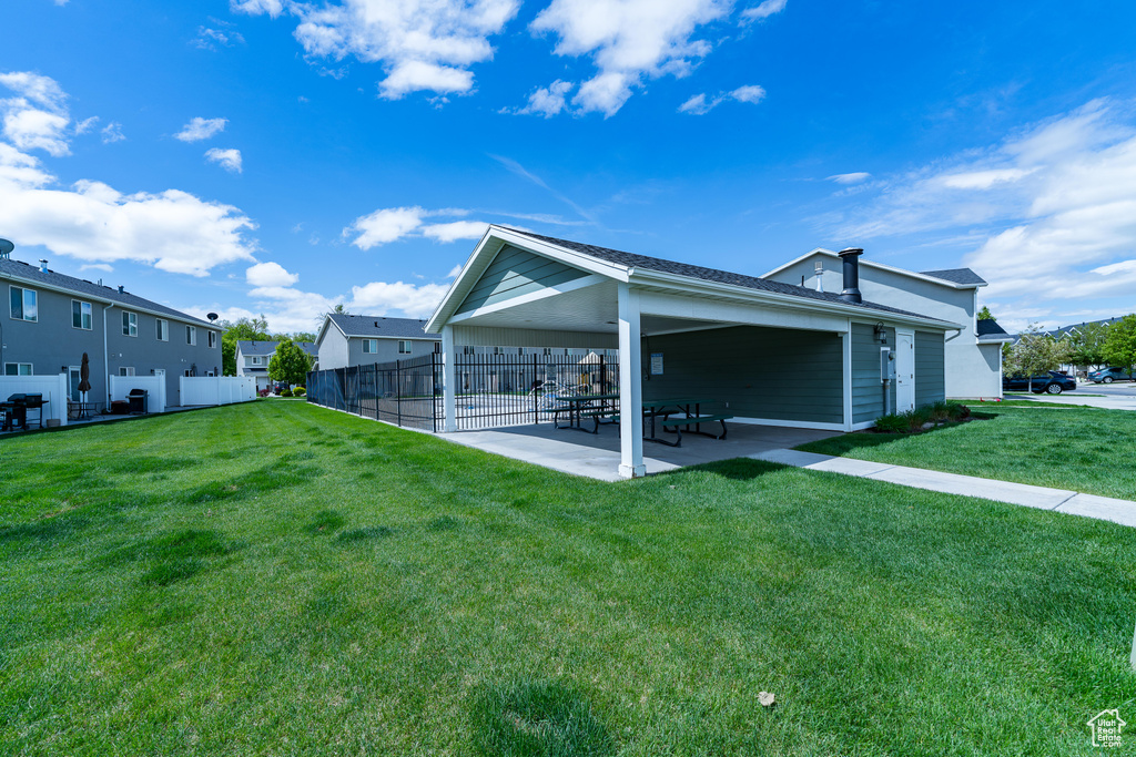 View of home\\\'s exterior featuring a patio area