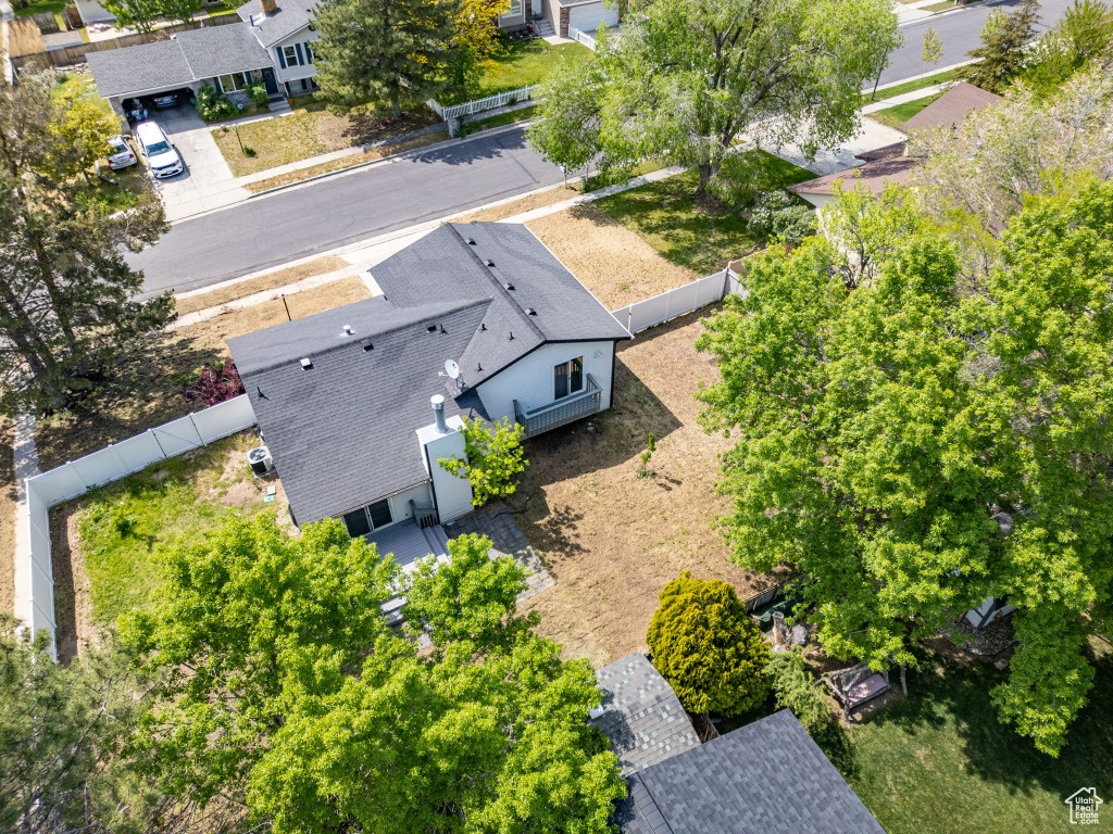 Aerial perspective of suburban area
