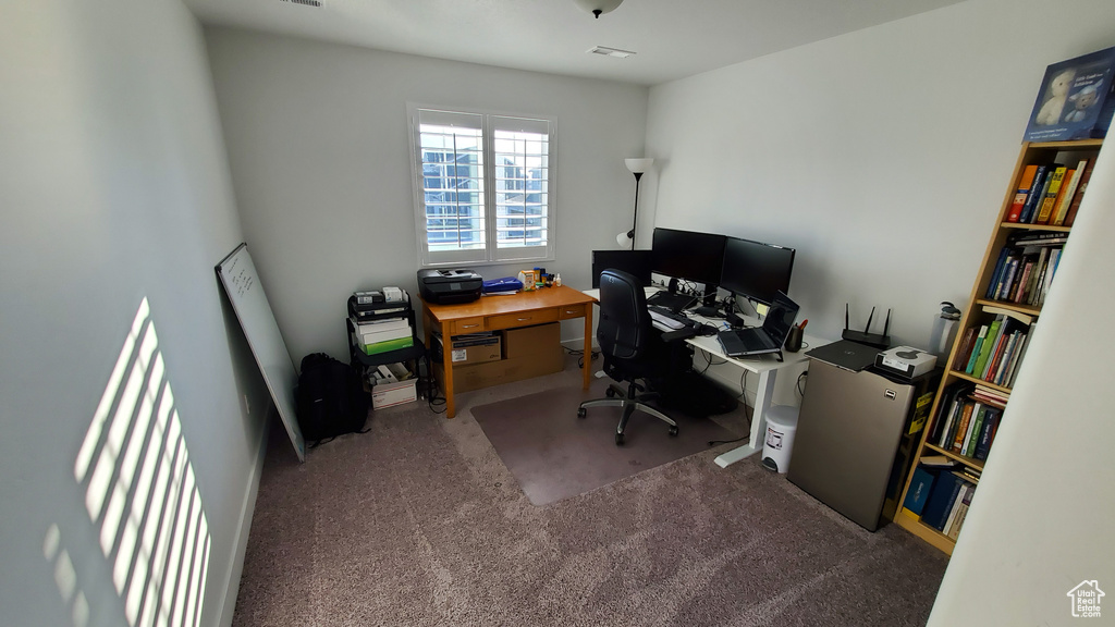 Office space featuring carpet floors