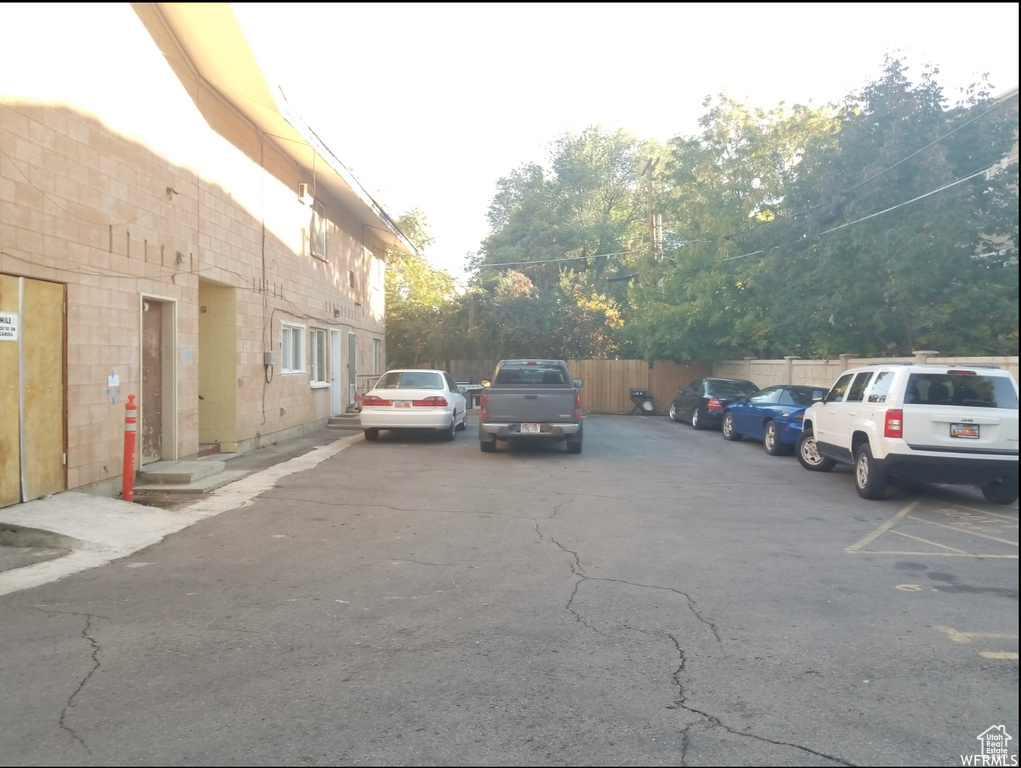 View of uncovered parking lot