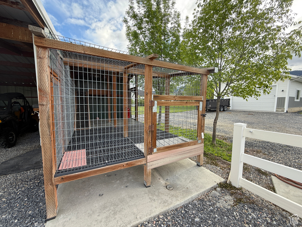 View of poultry coop