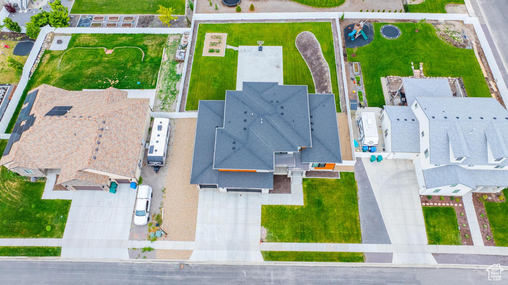 Aerial view of residential area