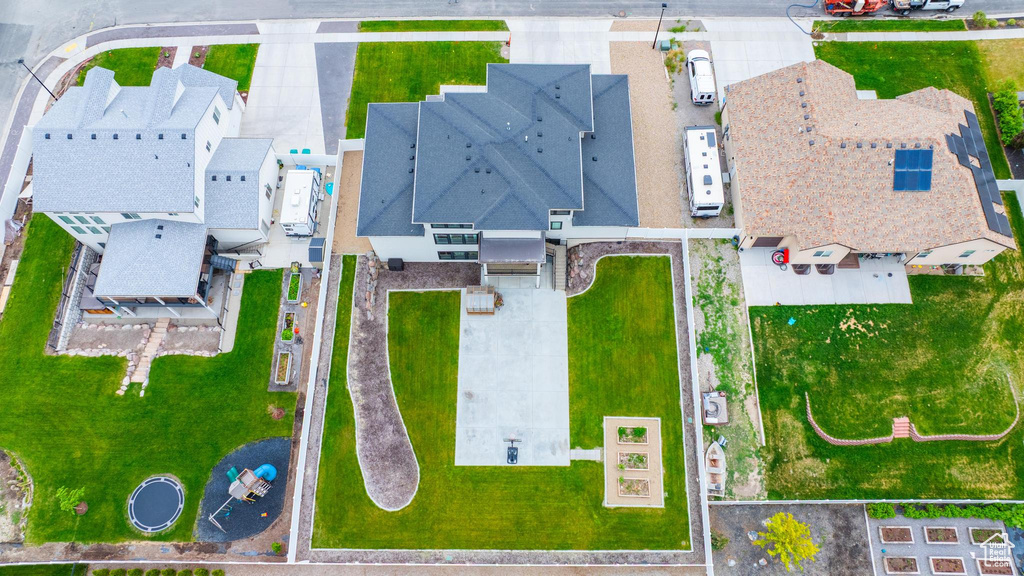 Aerial view of residential area