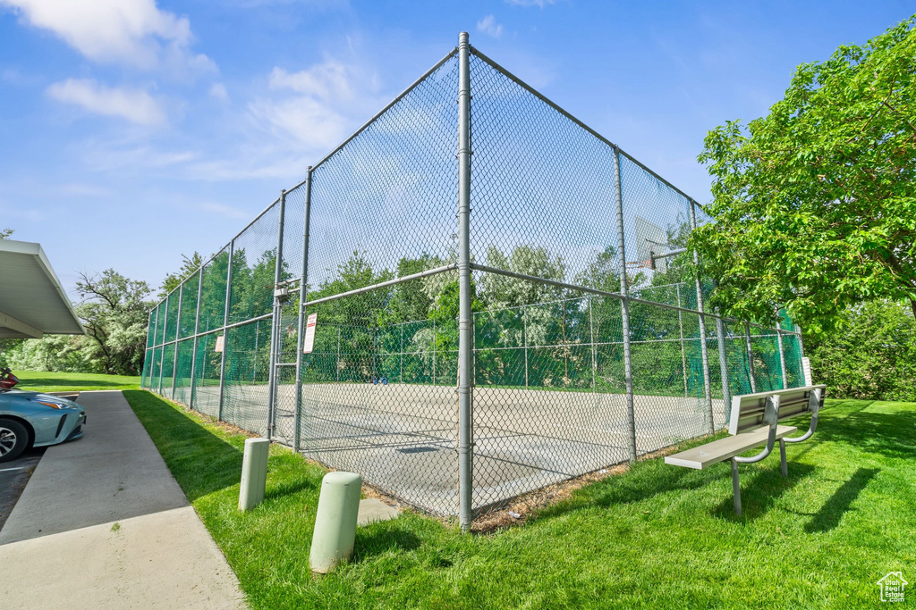 View of tennis court