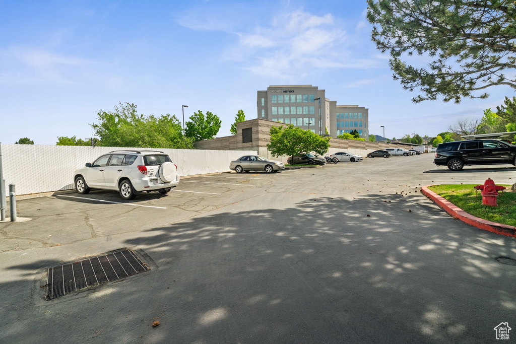View of uncovered parking lot