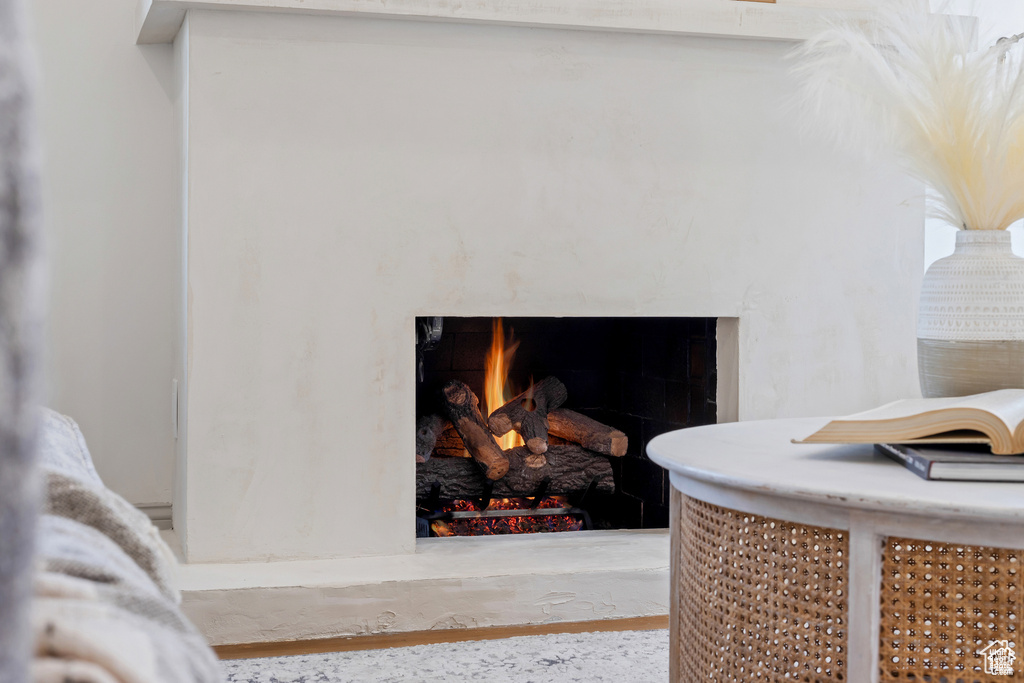Detailed view of a high end fireplace