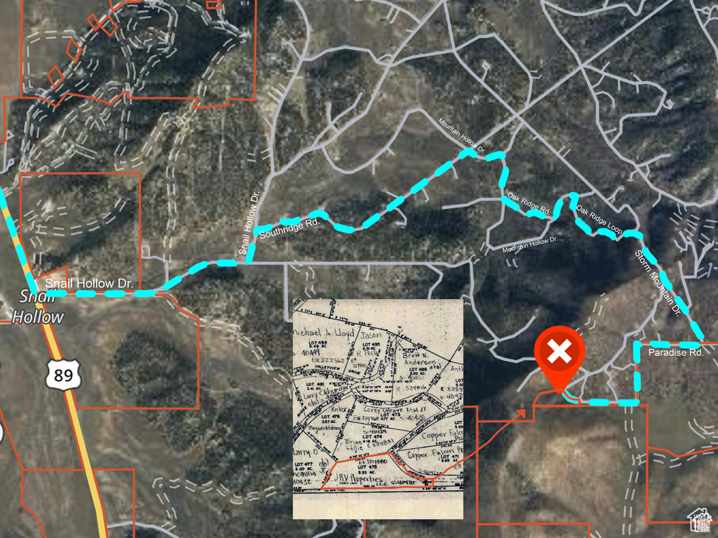 Aerial overview of property's location