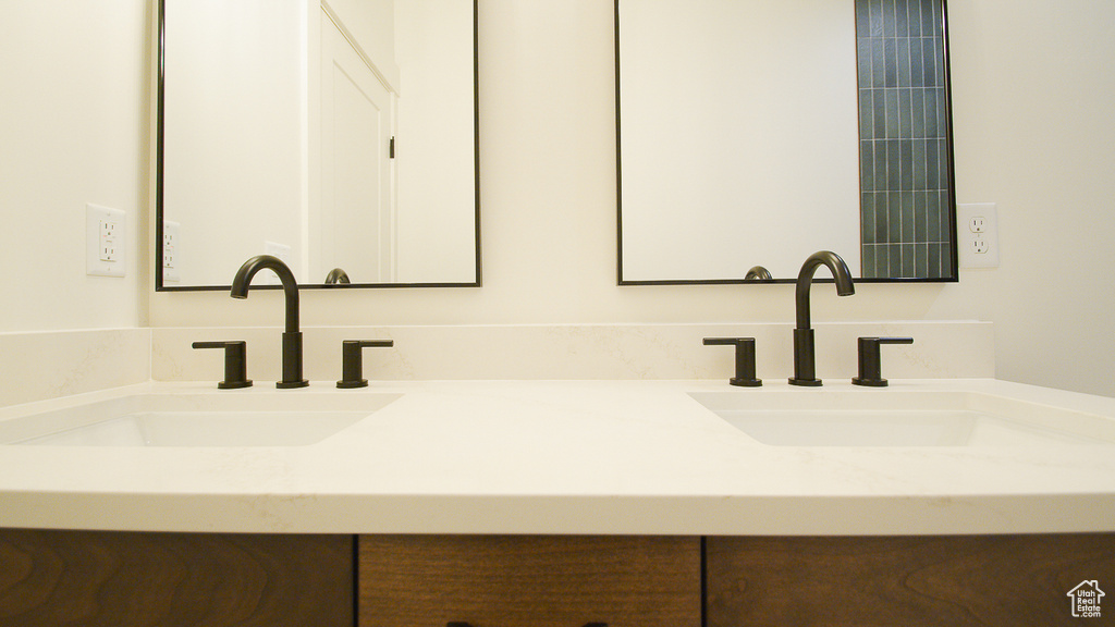 Full bathroom with double vanity