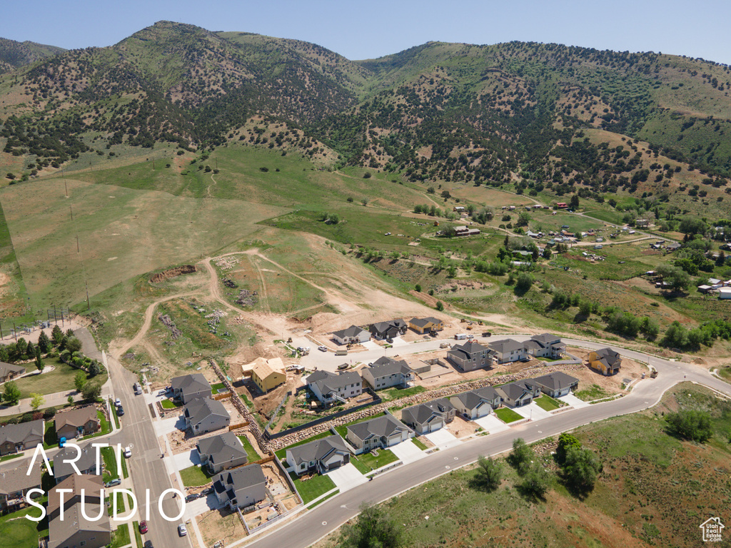 View of property location with nearby suburban area and a mountainous background