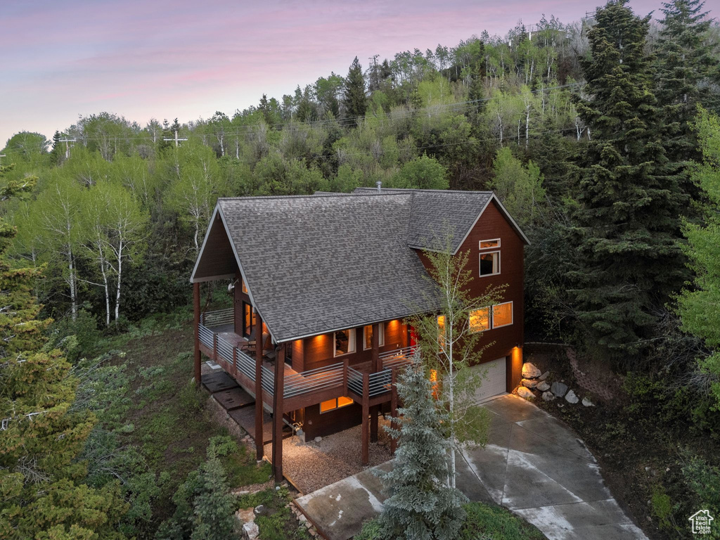 View from above of property
