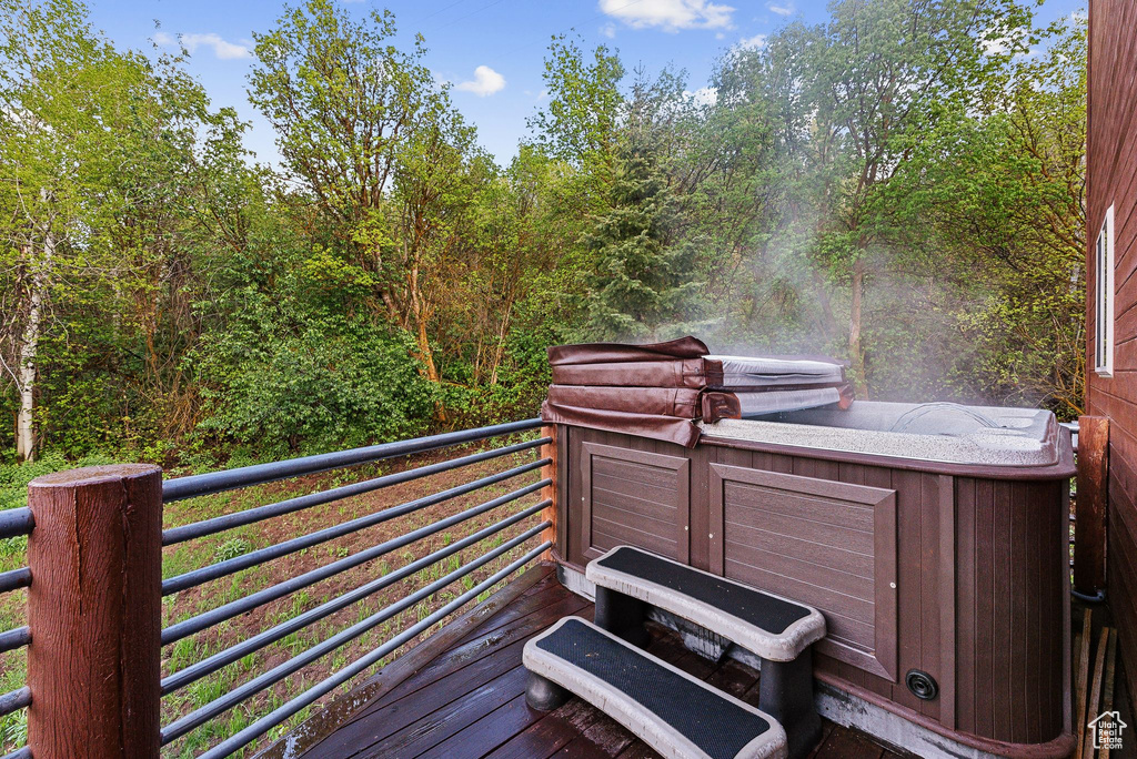 View of wooden deck
