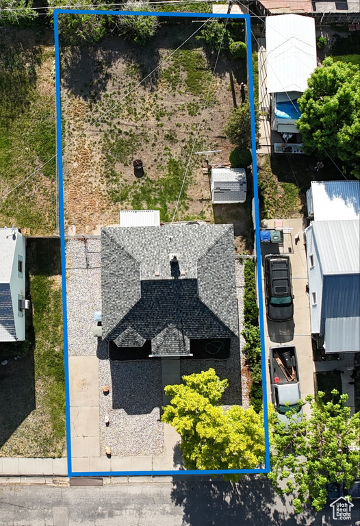 Aerial view of property's location featuring property boundaries highlighted
