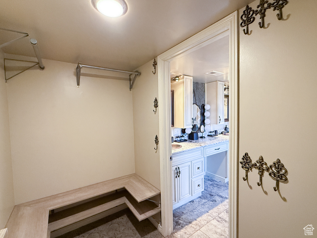 View of walk in closet