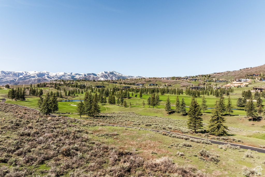 Mountain view with a nearby body of water